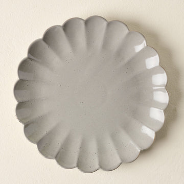 Grey Scalloped Plate