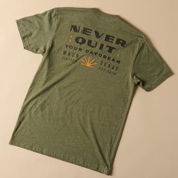 Never Quit Military Green Shirt
