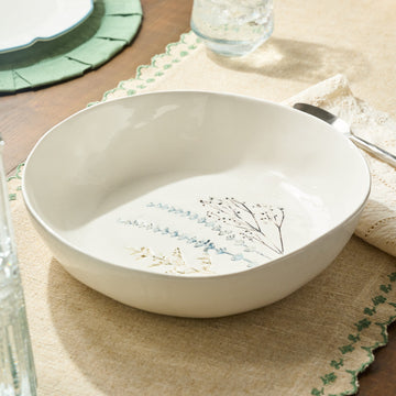 Pressed Floral Serving Bowl