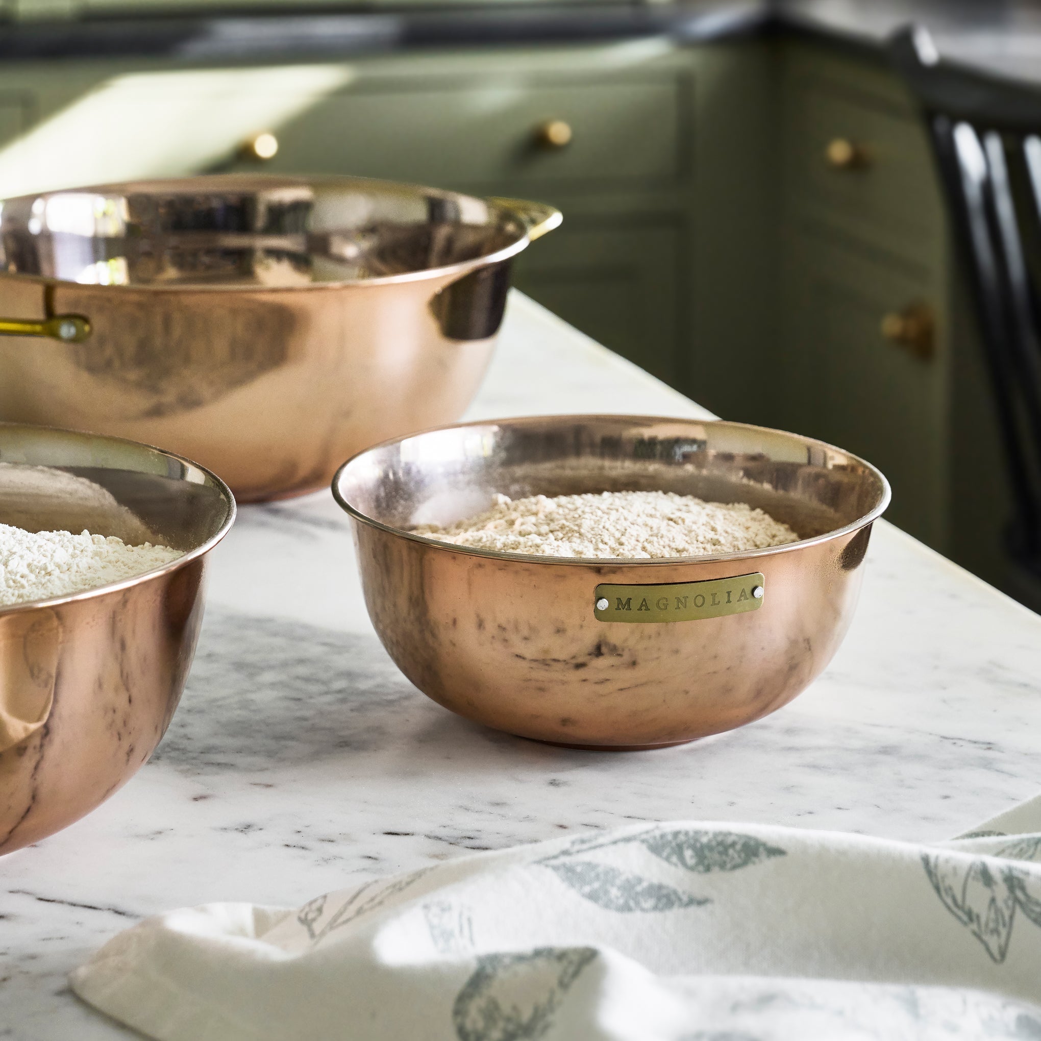 Magnolia Copper Mixing Bowl Set of Three
