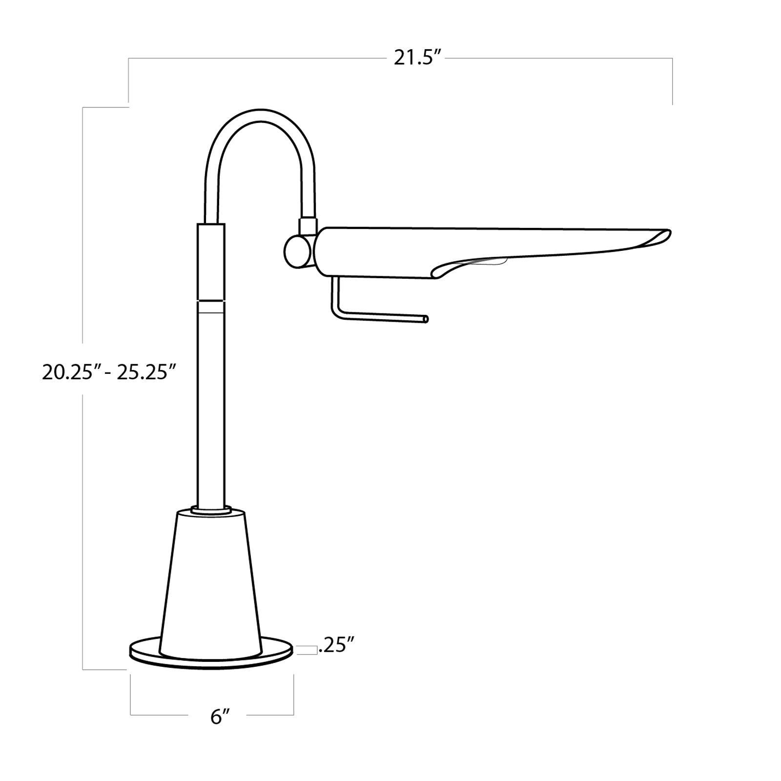 Linear Natural Brass Task Lamp
