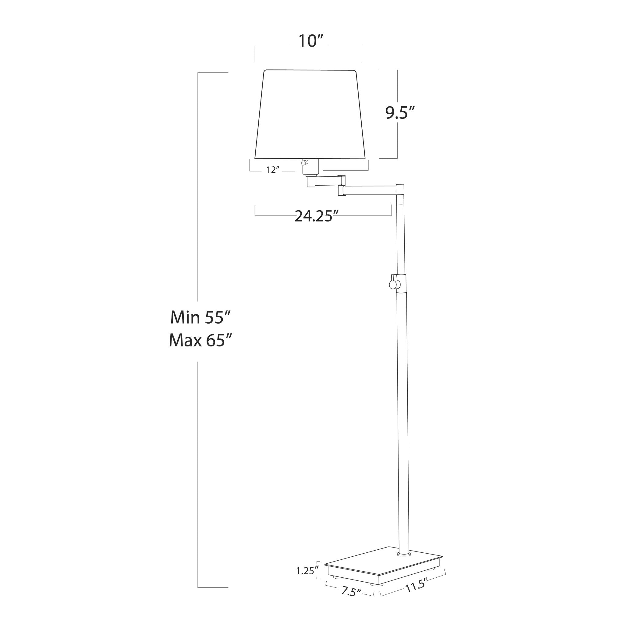 Natural Brass Swivel Floor Lamp
