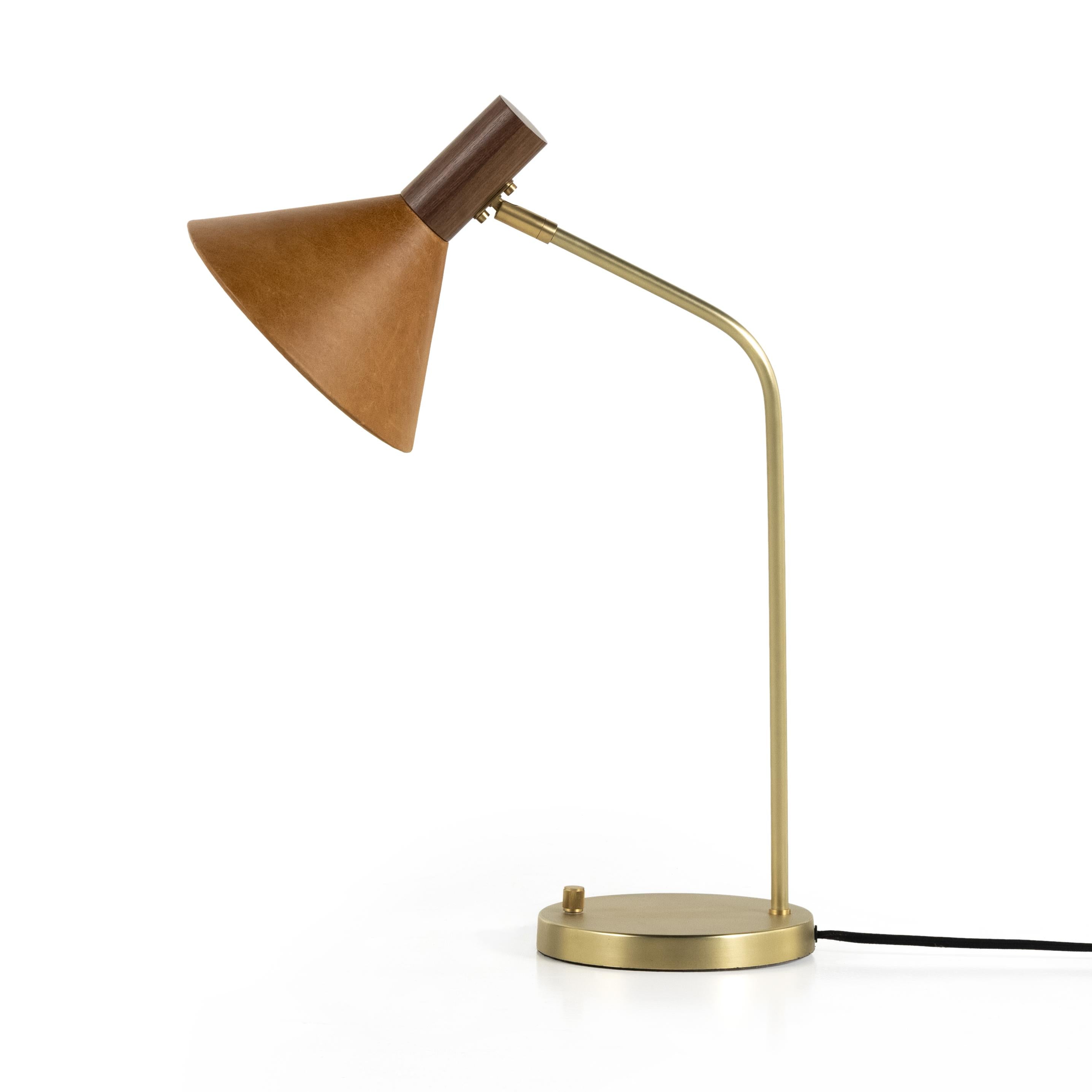 Gibson Task Lamp with Leather Shade
