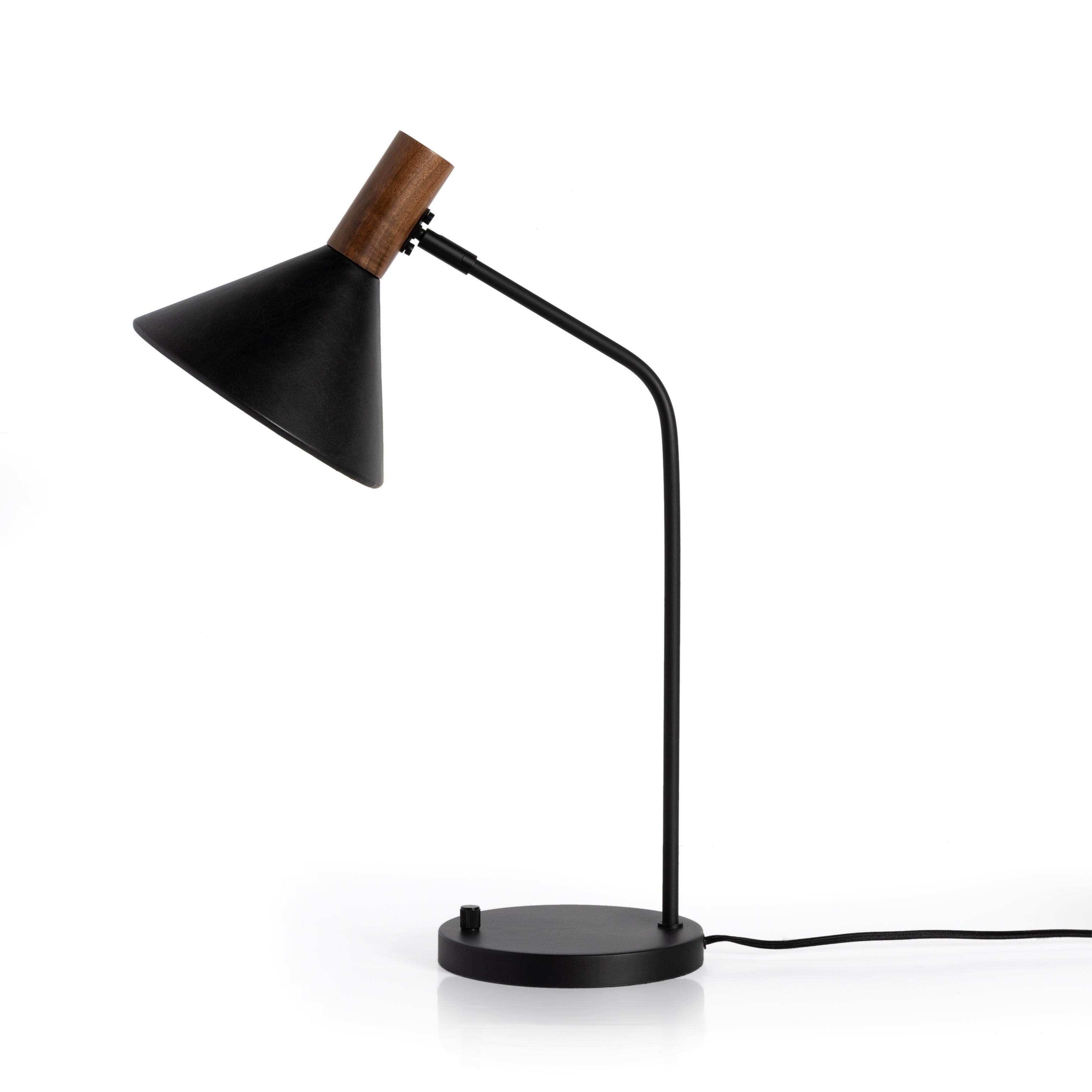 Gibson Task Lamp with Leather Shade