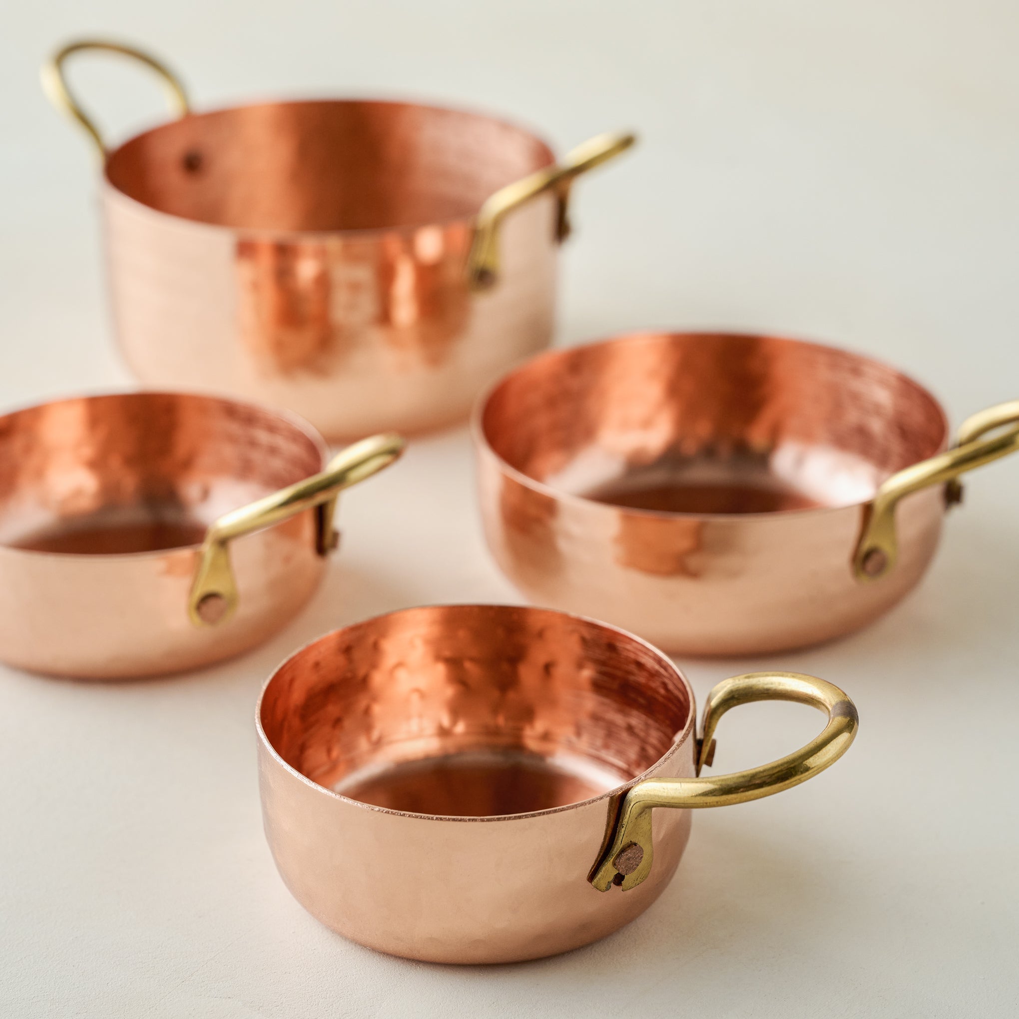 Hammered Copper & Gold Measuring Cups