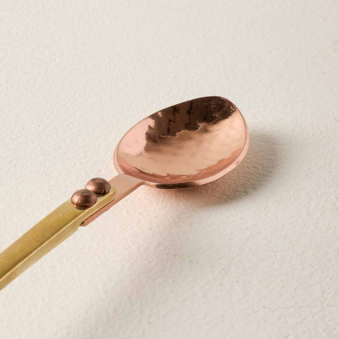 Hammered Copper and Gold Stirring Spoon