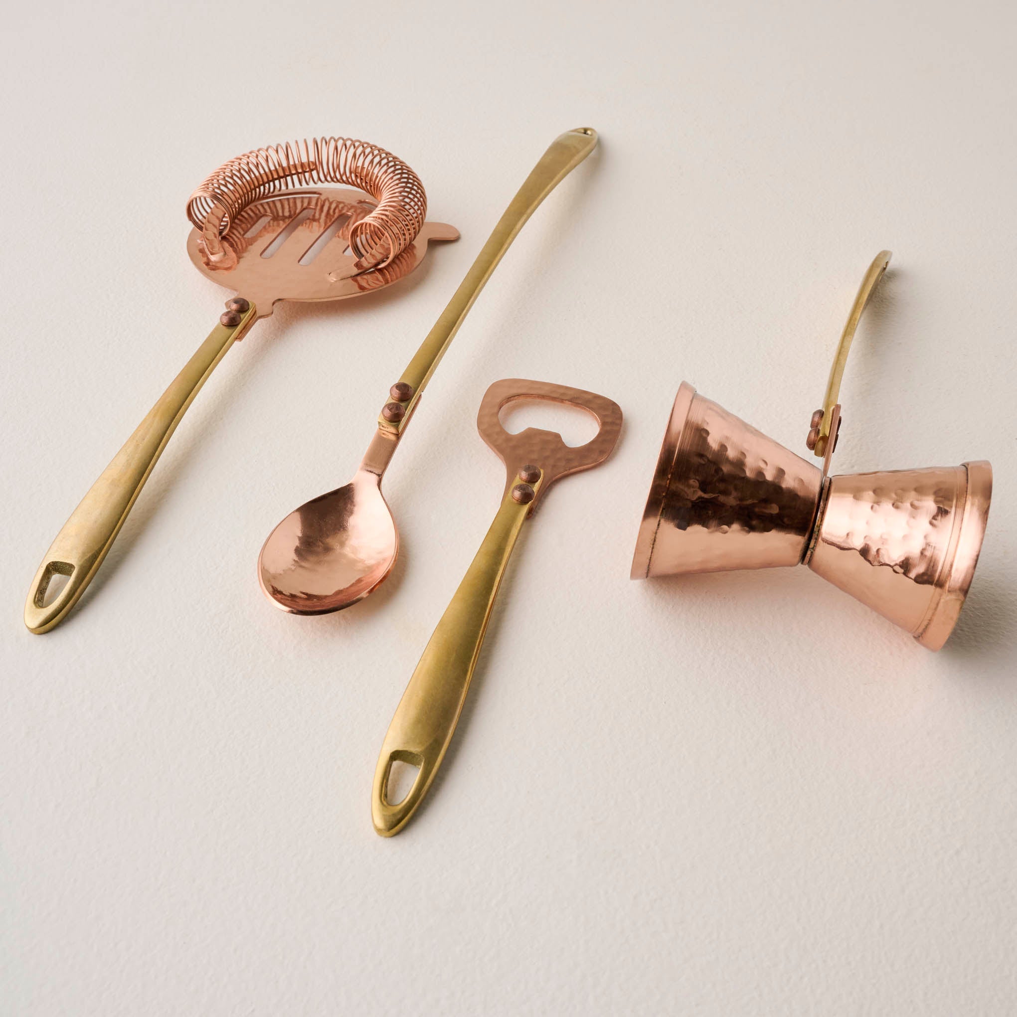 Hammered Copper and Gold Jigger