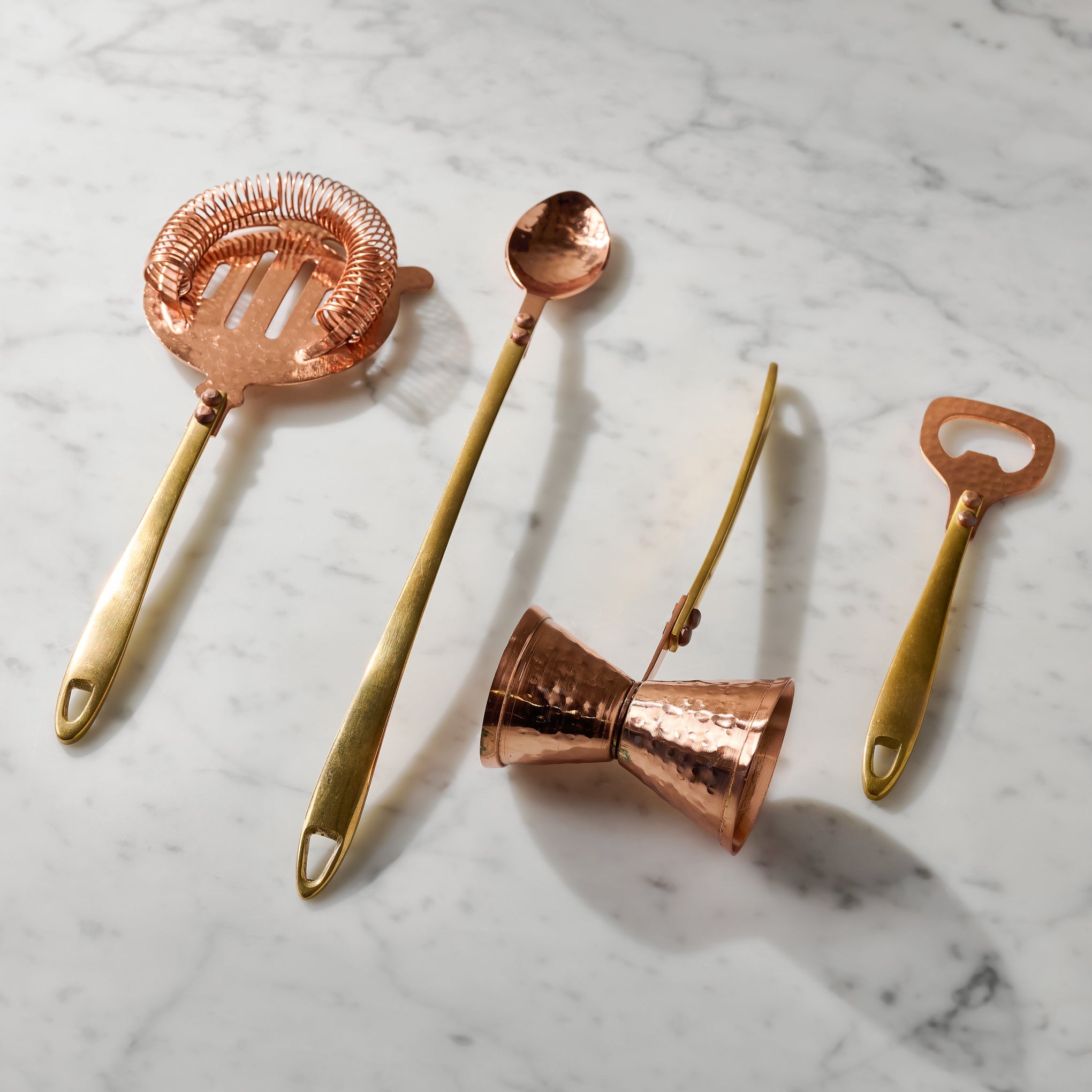 Hammered Copper and Gold Jigger