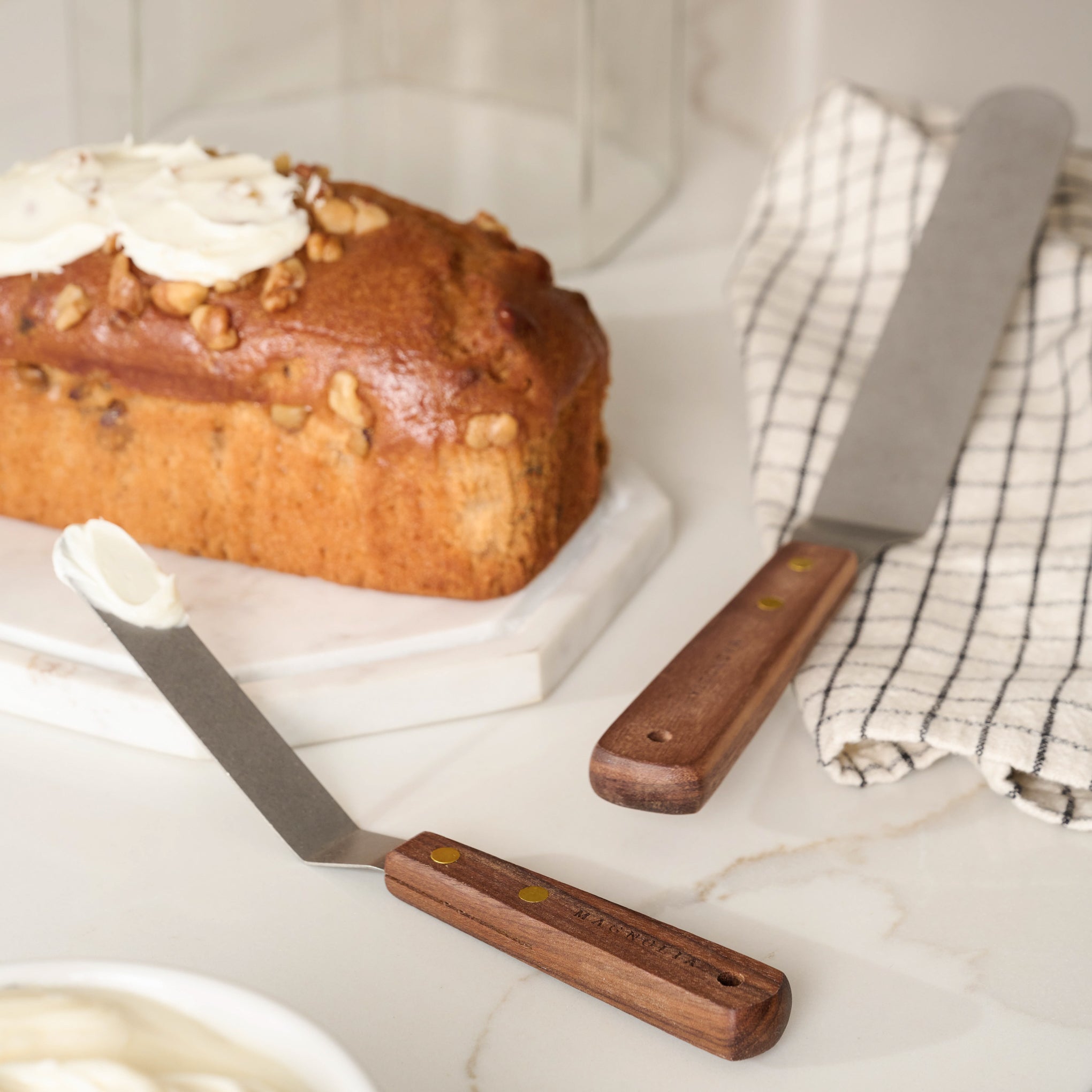 Gristmill Collection Walnut Icing Spatula with Vintage Finish