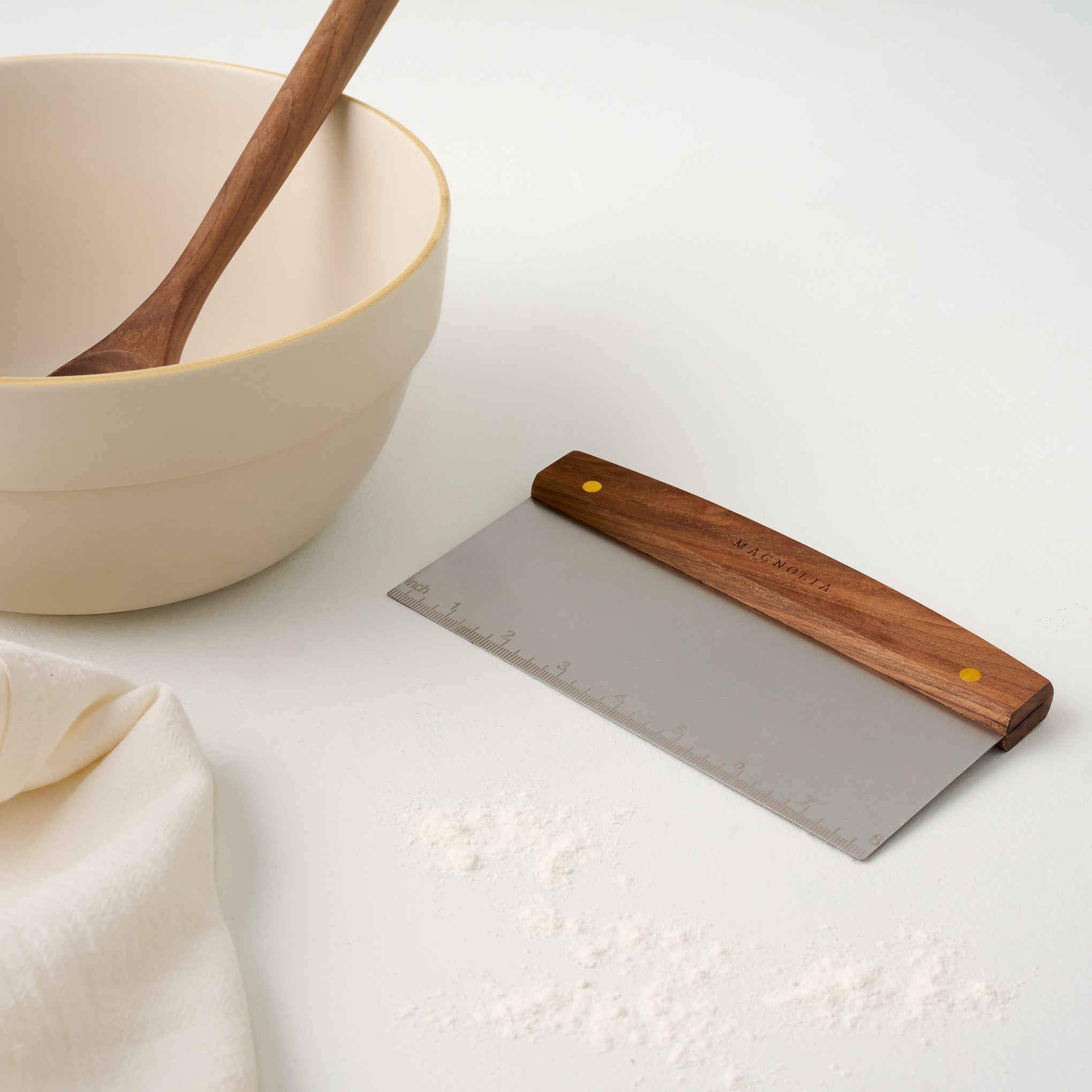 Gristmill Collection Bench Scraper with Walnut Handle (Large)
