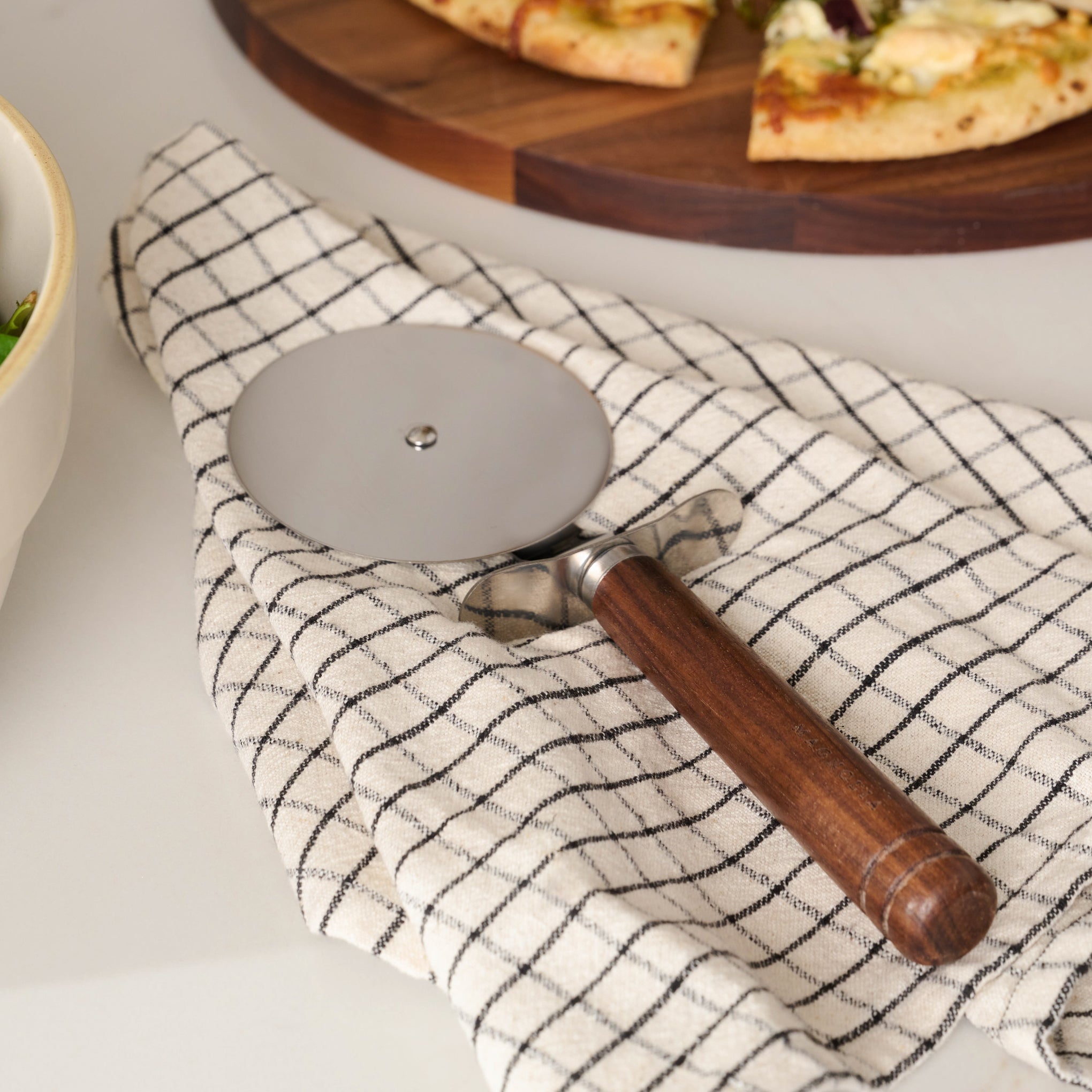 Gristmill Collection Walnut Handle Pizza Cutter