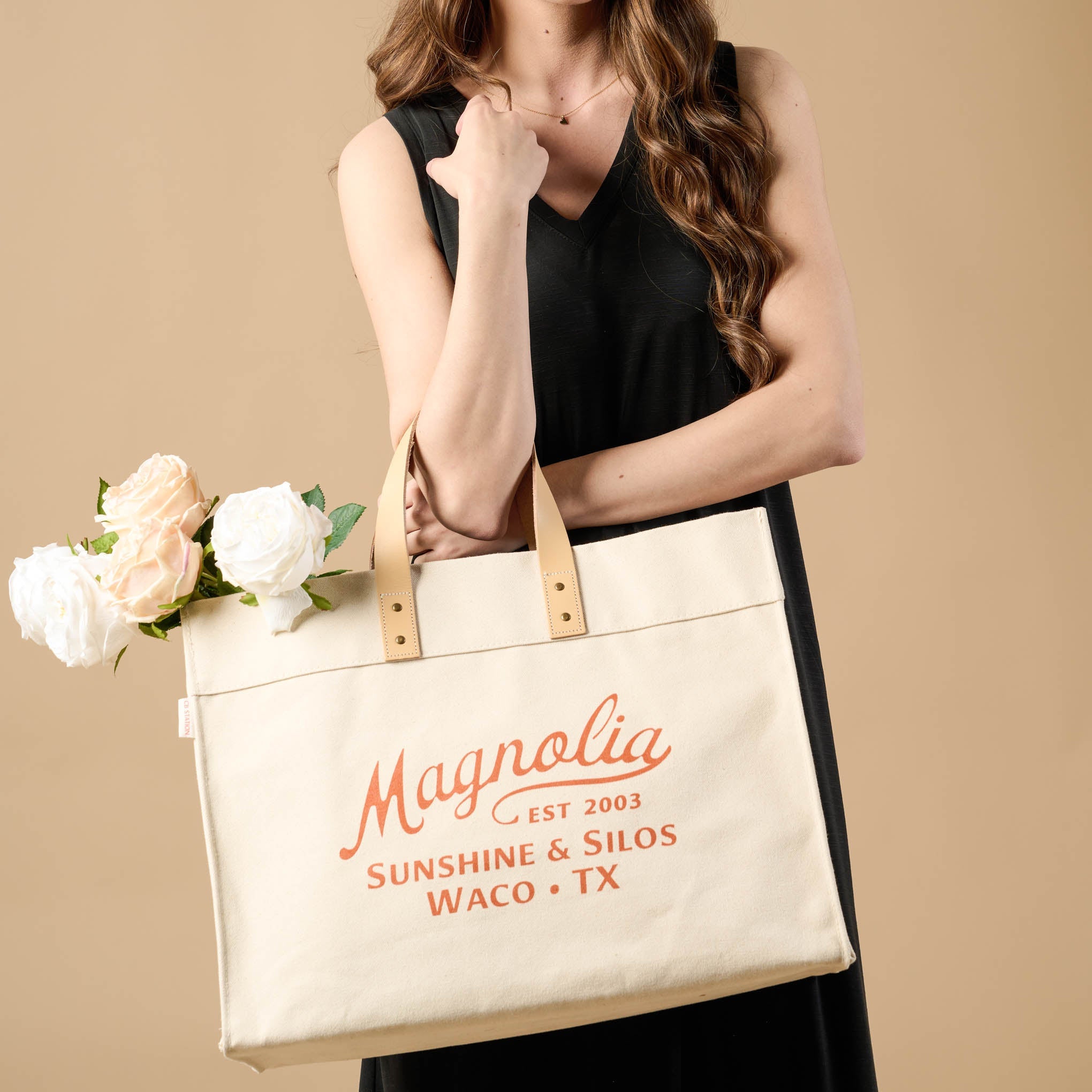 Magnolia Cora Script Large Canvas Tote