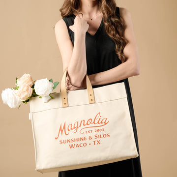 Magnolia Cora Script Large Canvas Tote