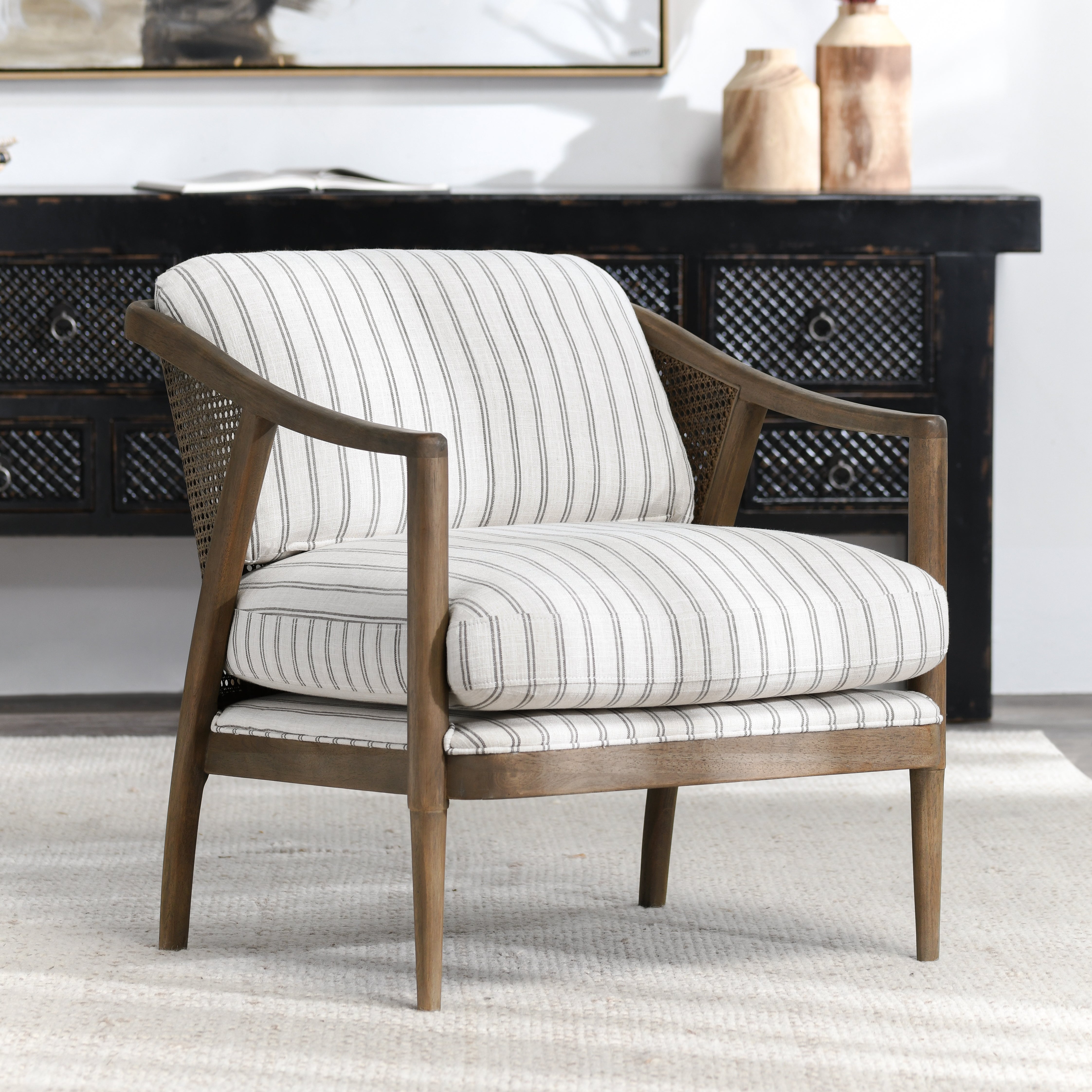 Hollis Striped Accent Chair