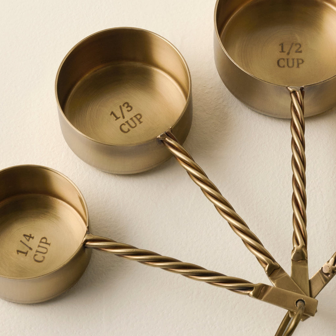 Antique Brass Twisted Measuring Cups