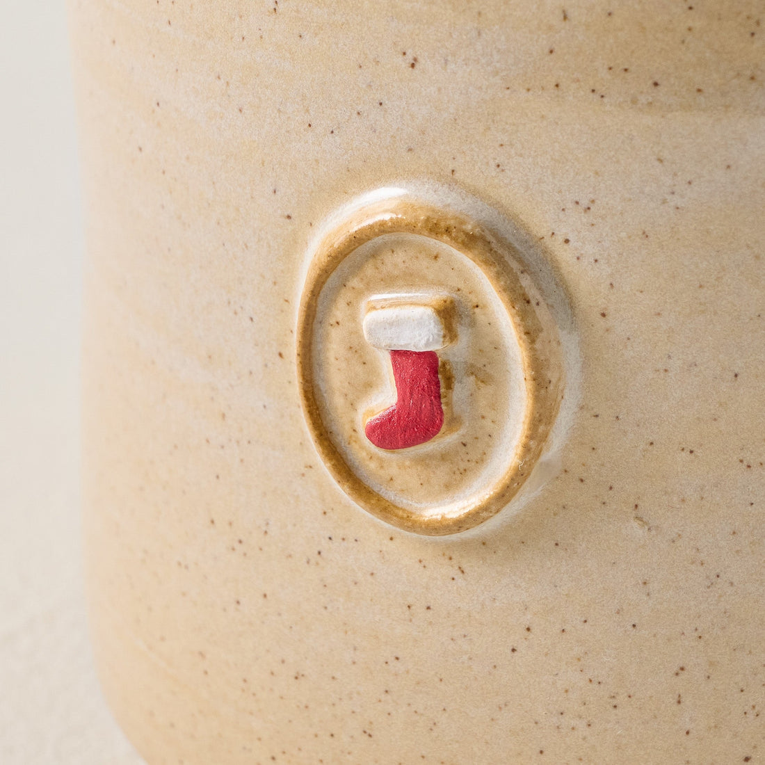 Black Oak Artisan Stocking Beige Mug