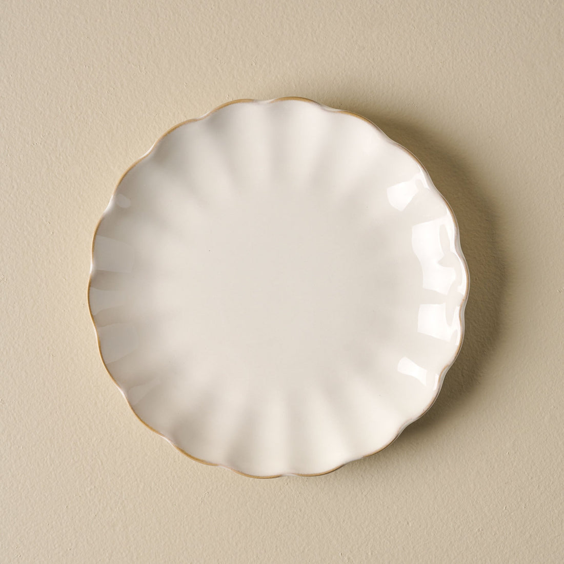 Cream Scalloped Plate