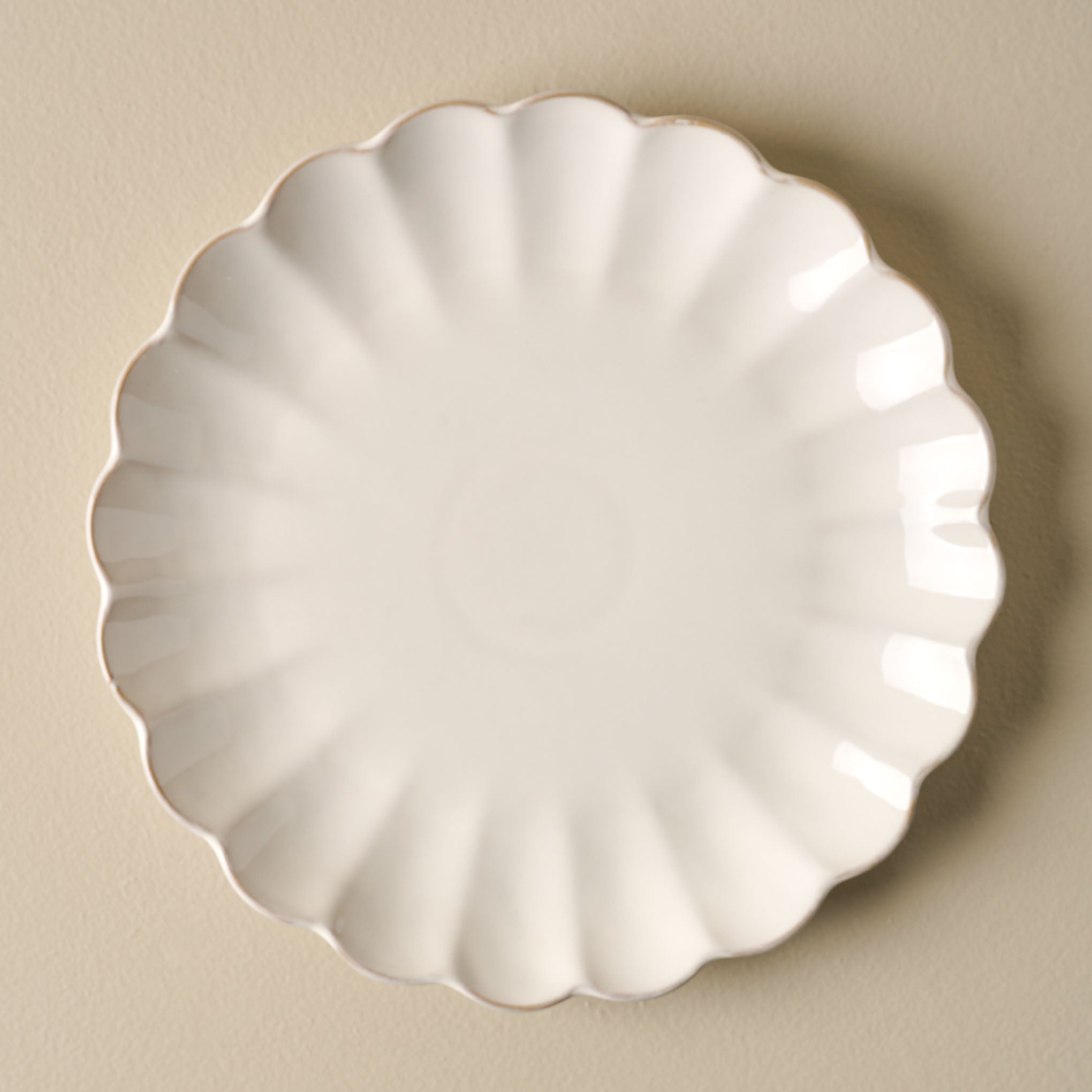Cream Scalloped Plate