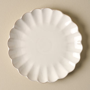 Cream Scalloped Plate