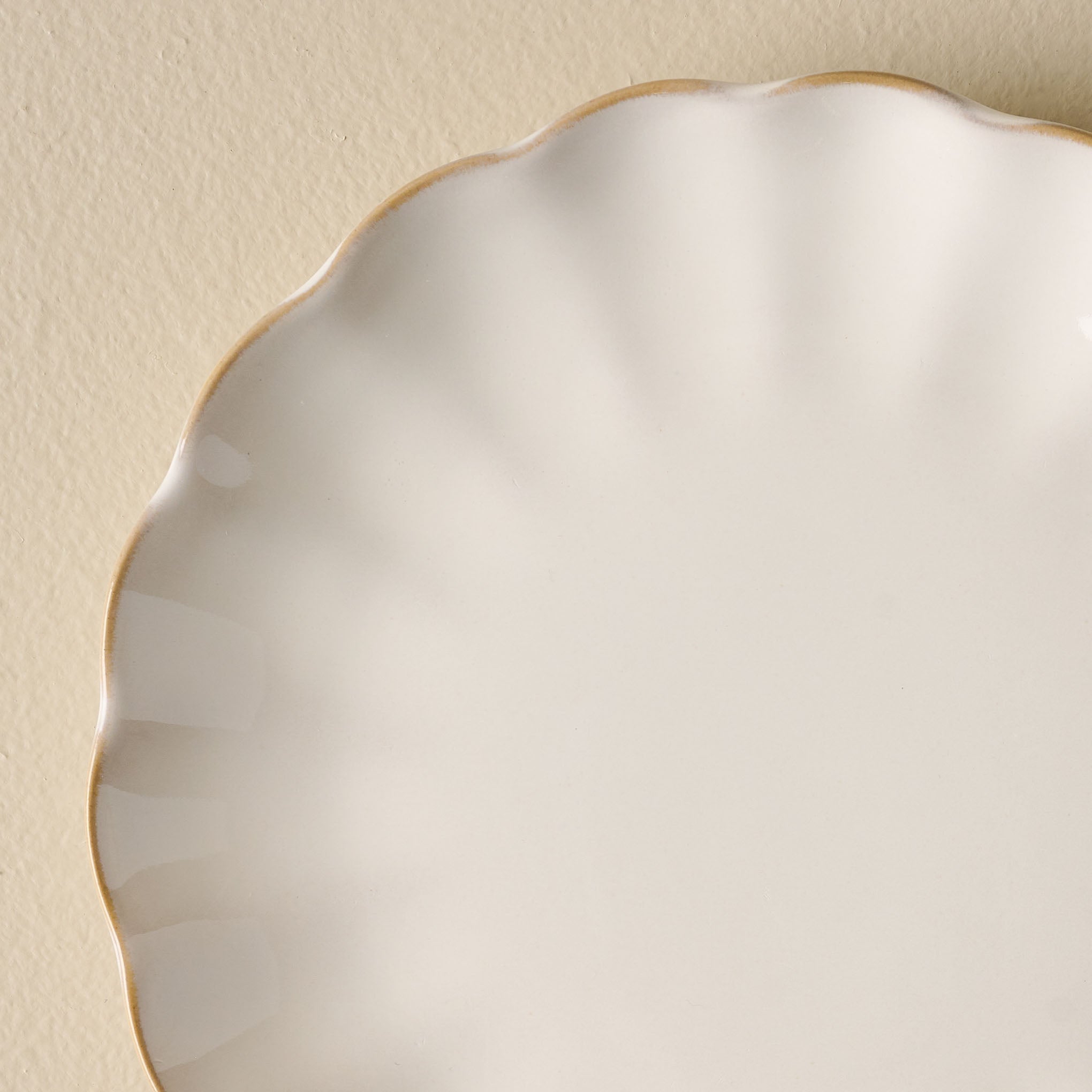 Cream Scalloped Plate