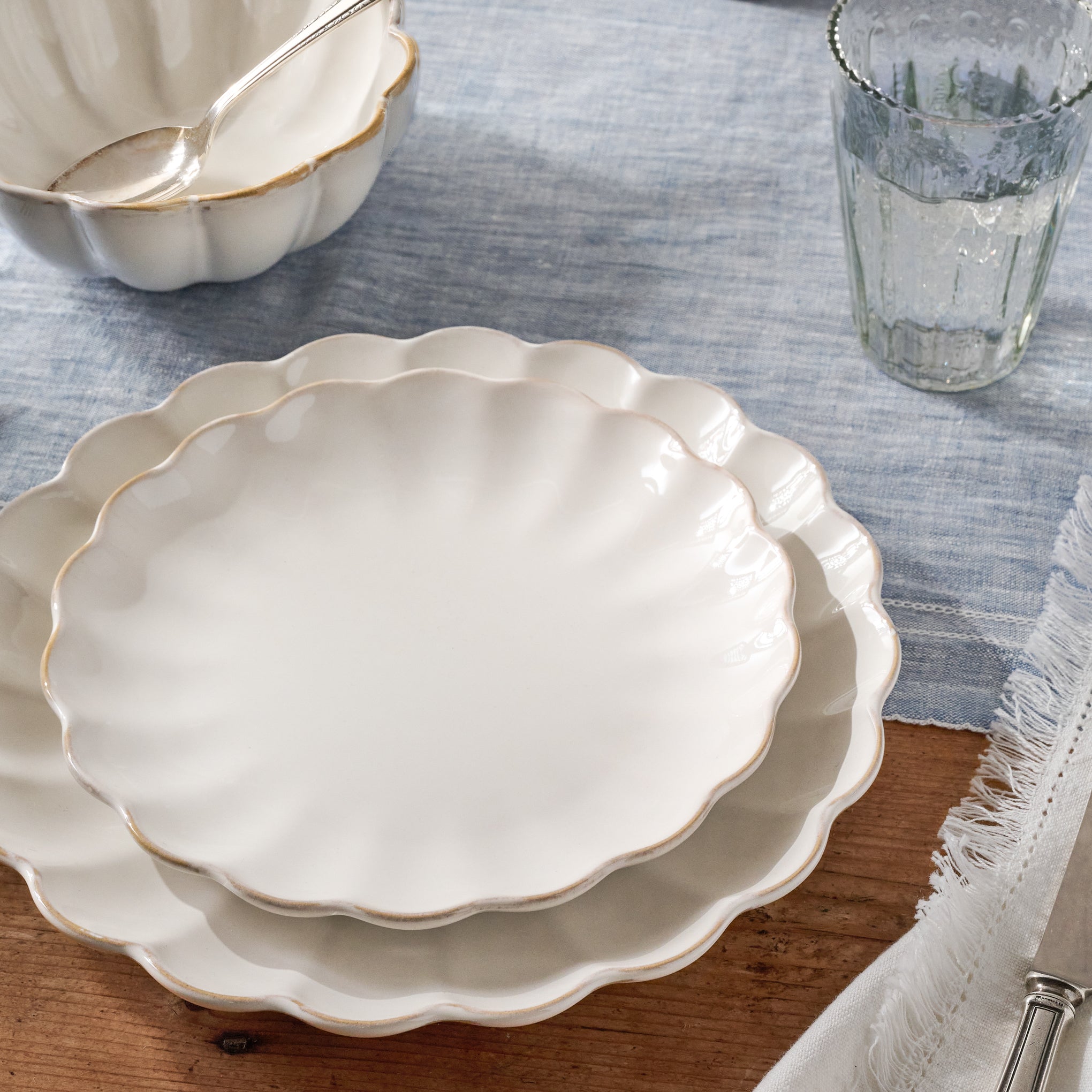 Cream Scalloped Plate