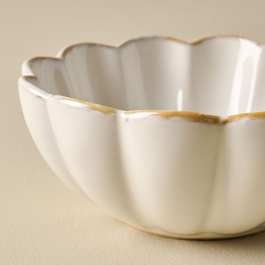 Cream Scalloped Cereal Bowl