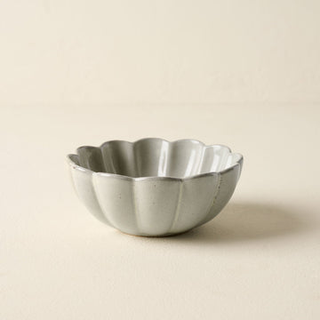 Grey Scalloped Cereal Bowl