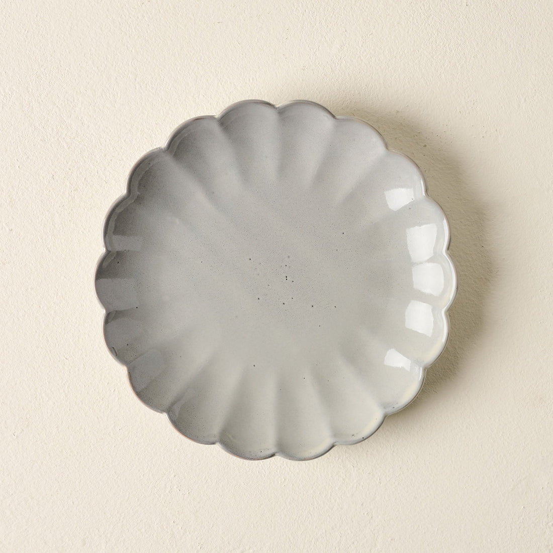 Grey Scalloped Plate