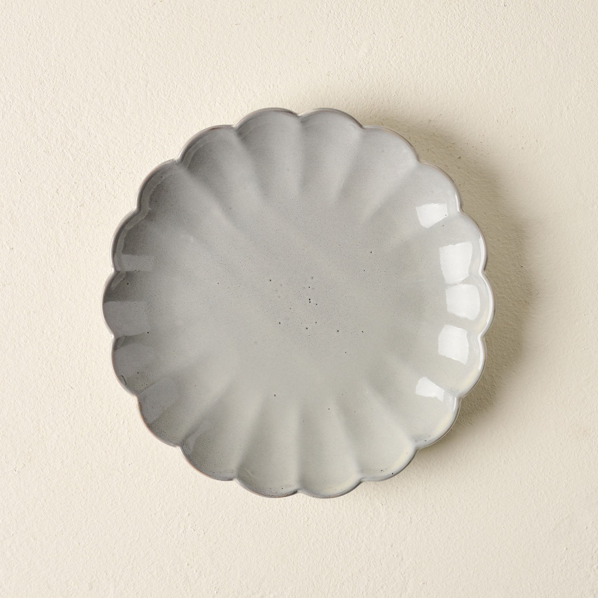 Grey Scalloped Plate