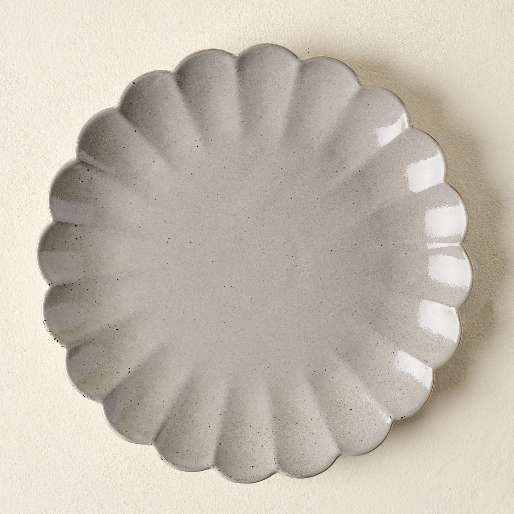Grey Scalloped Plate