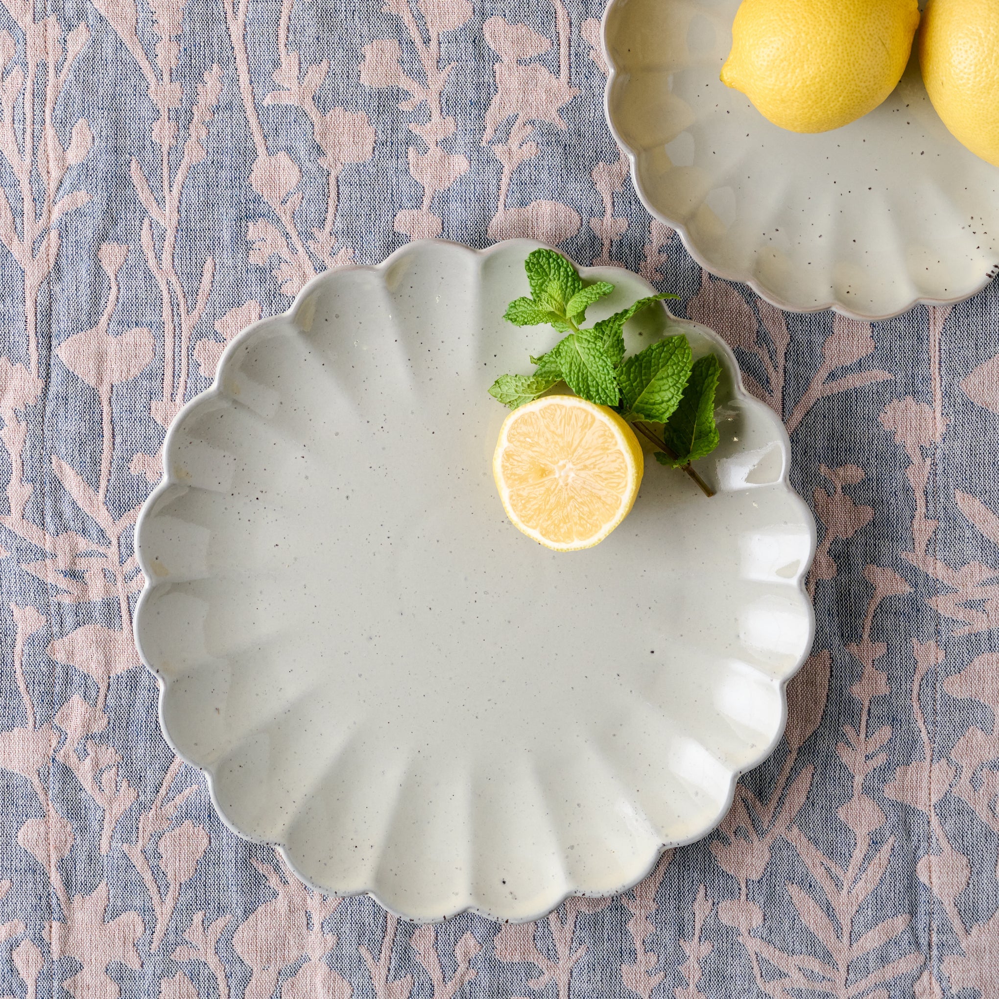 Grey Scalloped Plate