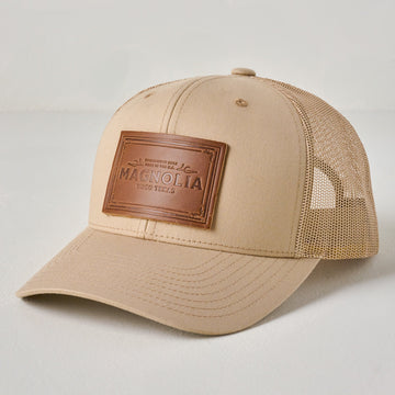 Magnolia Khaki Leather Patch Hat