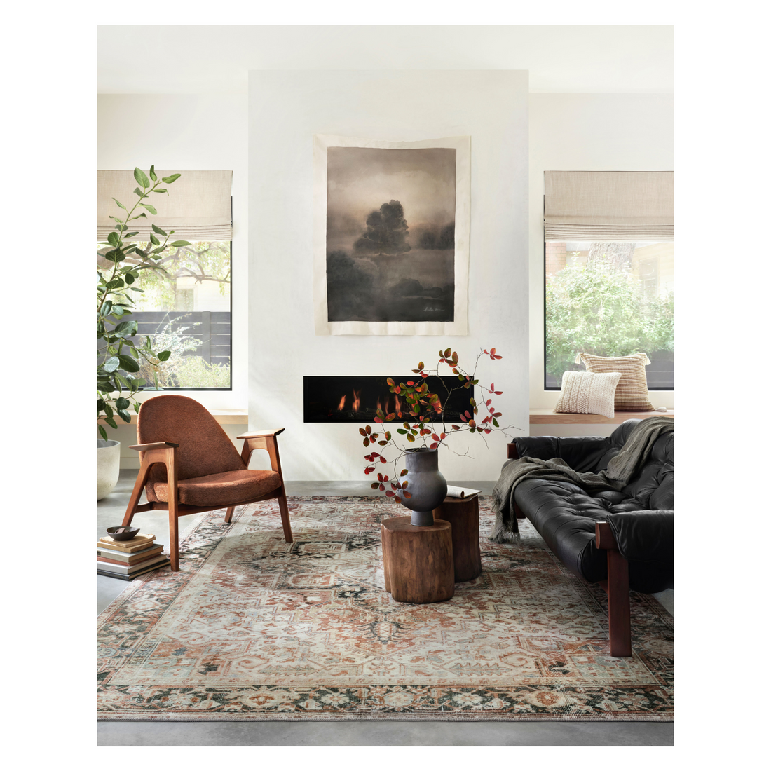 Lenna Rust Charcoal Rug