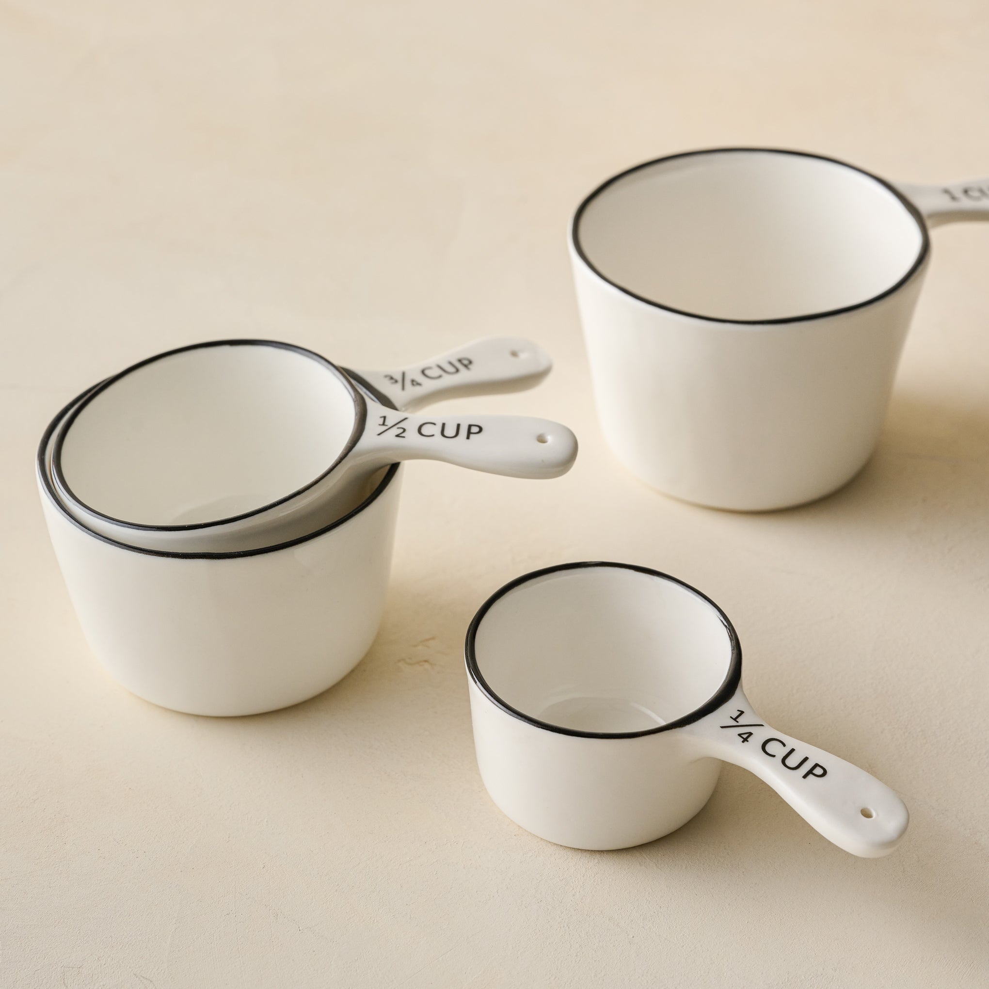 Magnolia Black Rim Ceramic Measuring Cups