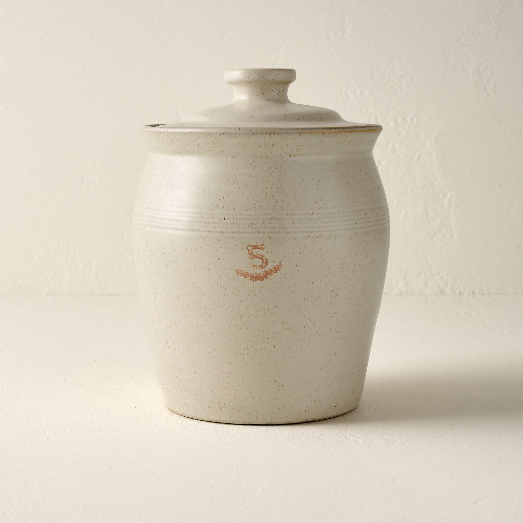 French Grey Embossed Stripe Canister