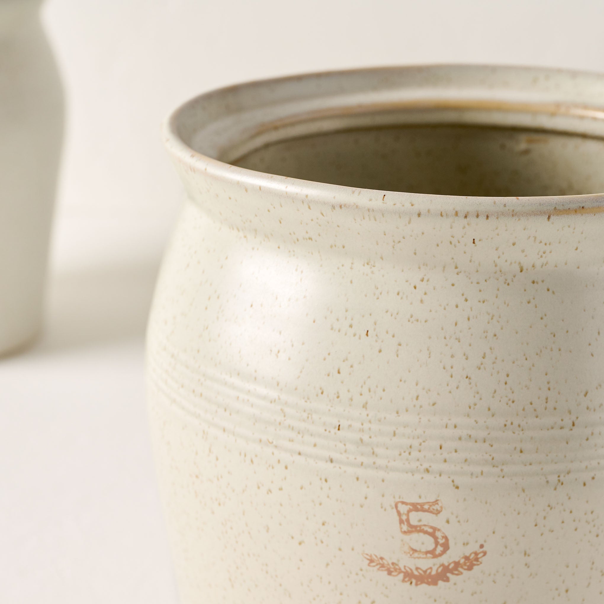 French Grey Embossed Stripe Canister