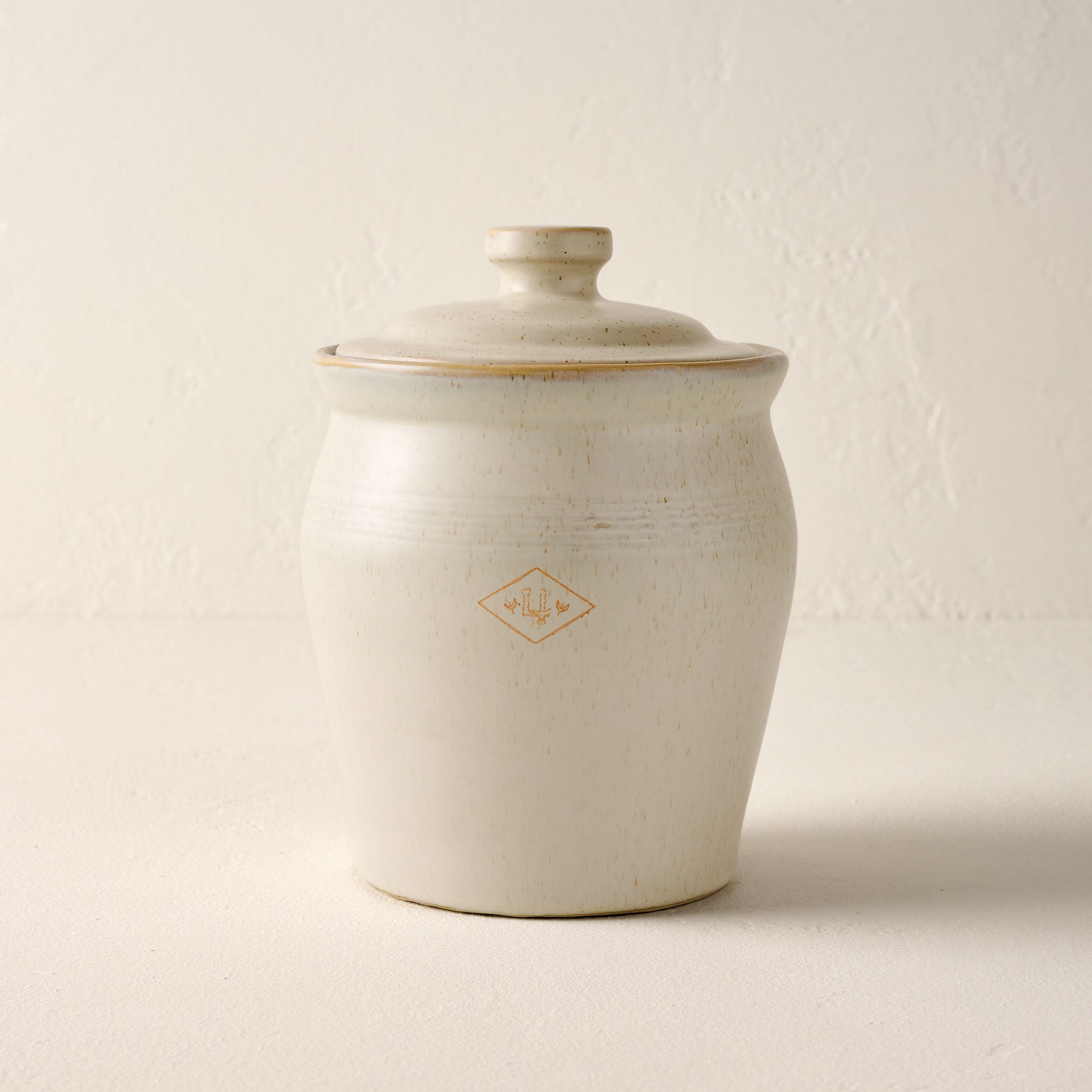 French Grey Embossed Stripe Canister