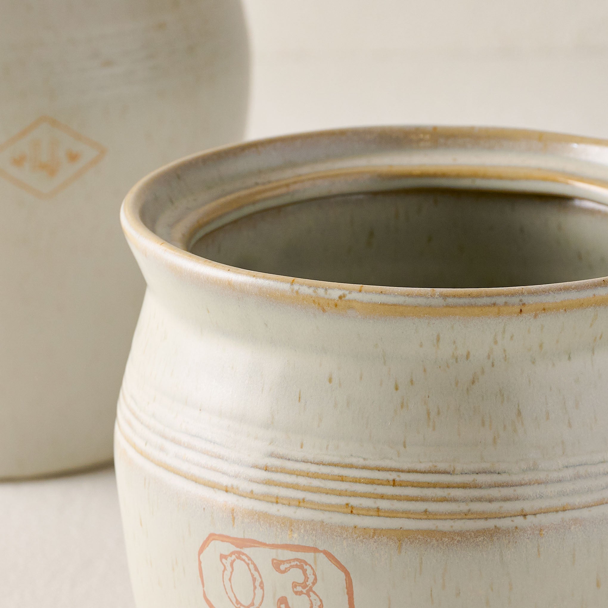 French Grey Embossed Stripe Canister