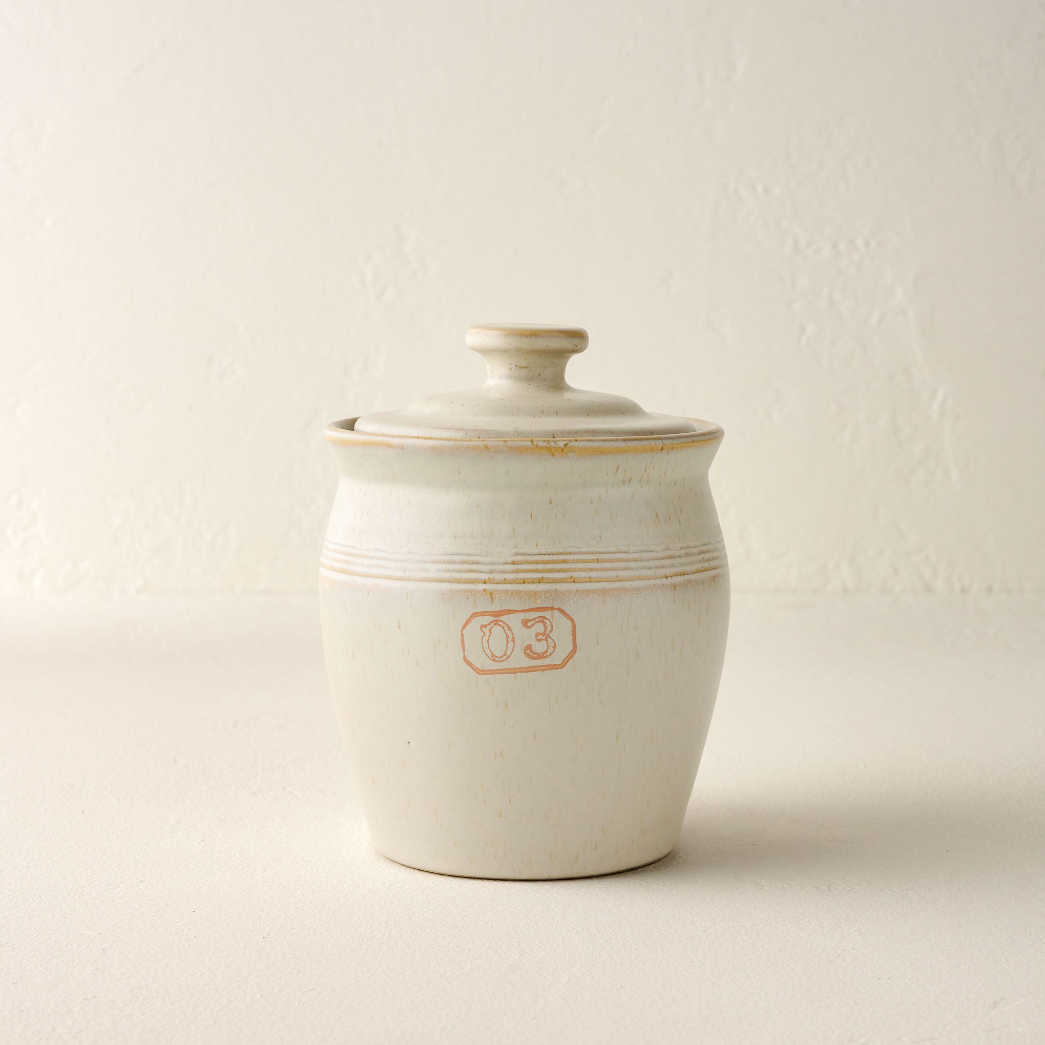 French Grey Embossed Stripe Canister