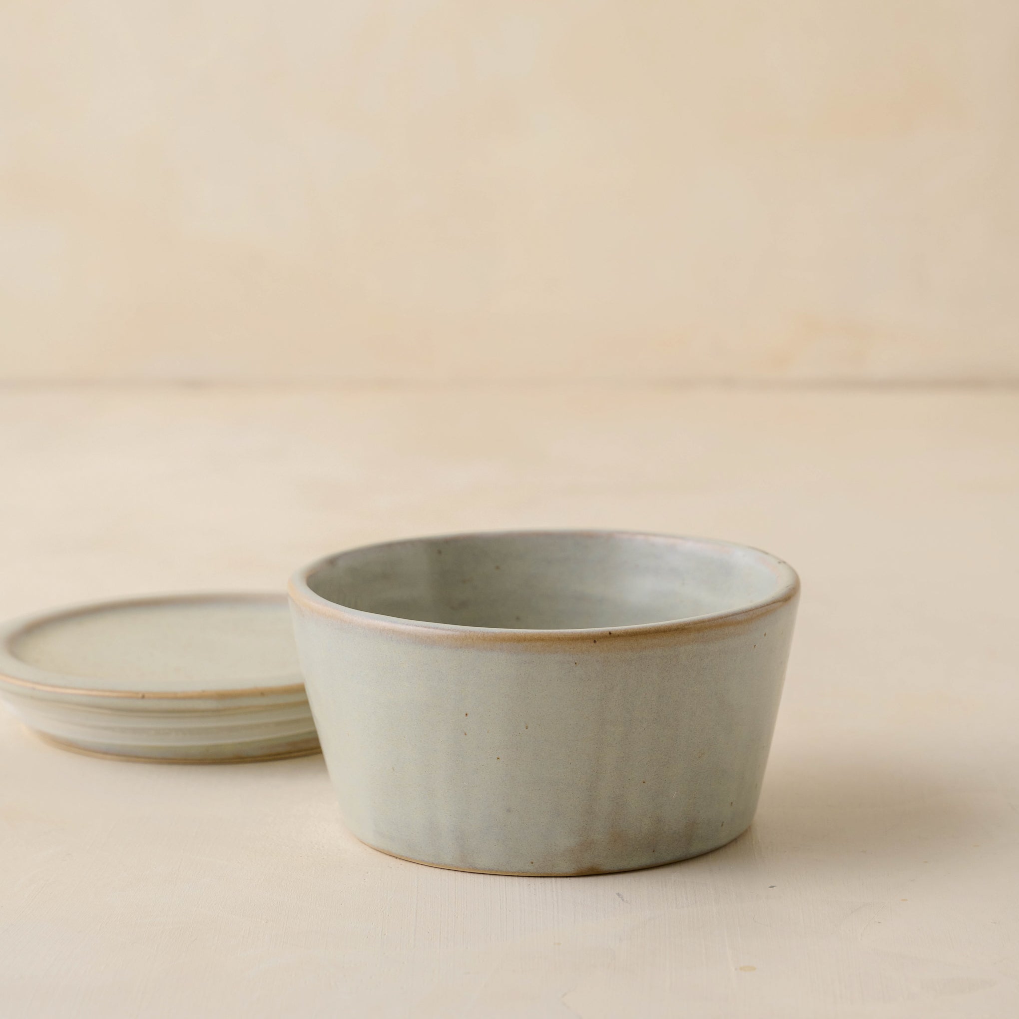 French Grey Ceramic Food Storage Bowl