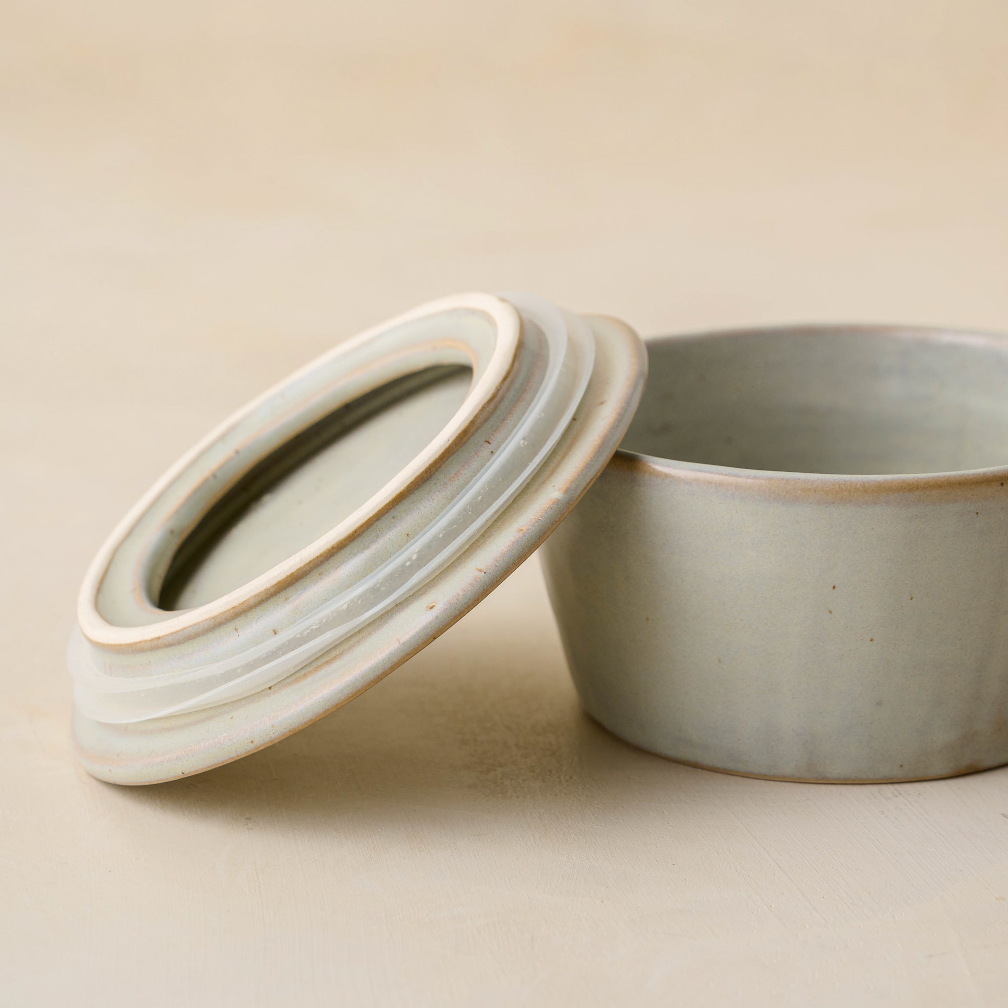 French Grey Ceramic Food Storage Bowl