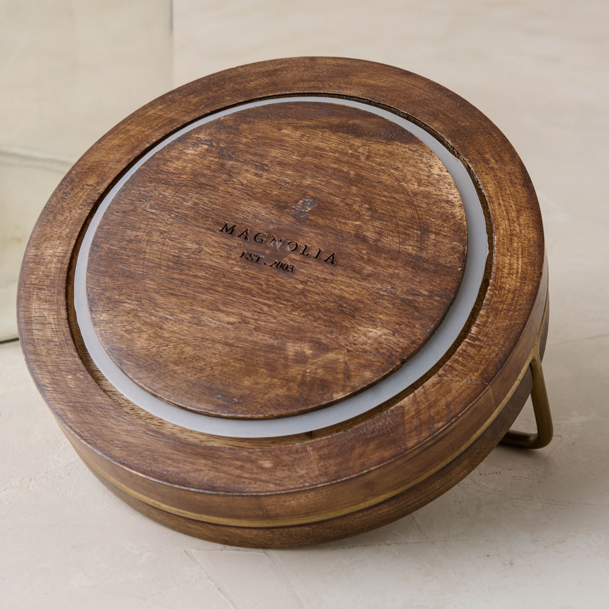 Wood with Antique Brass Canister