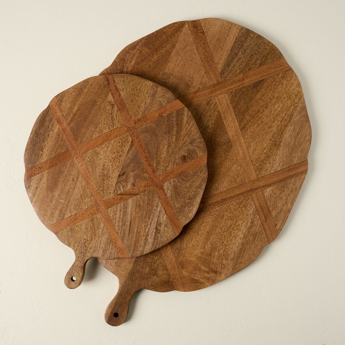 Antiqued Wood Large Oval Serving Board