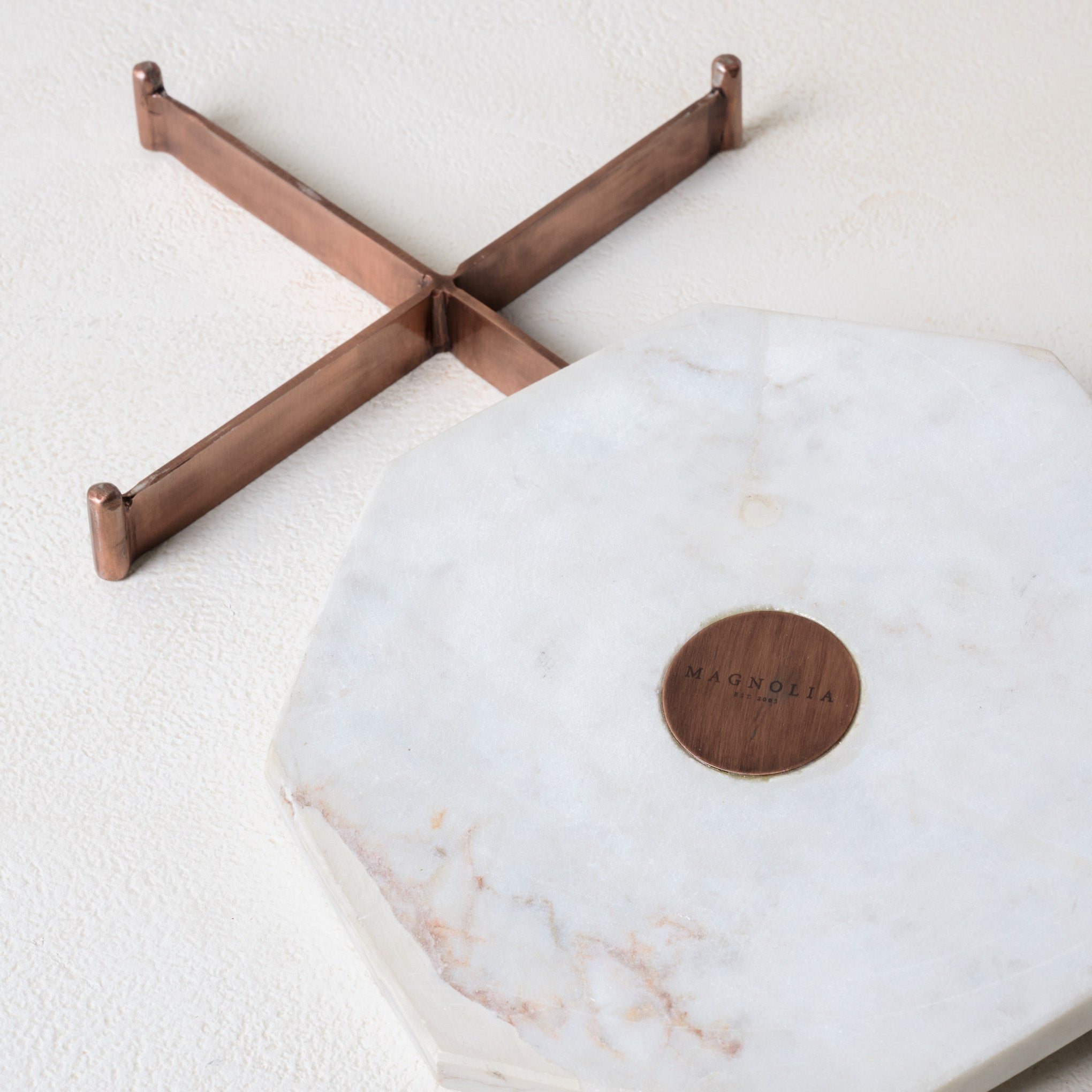 Marble and Copper Cake Stand