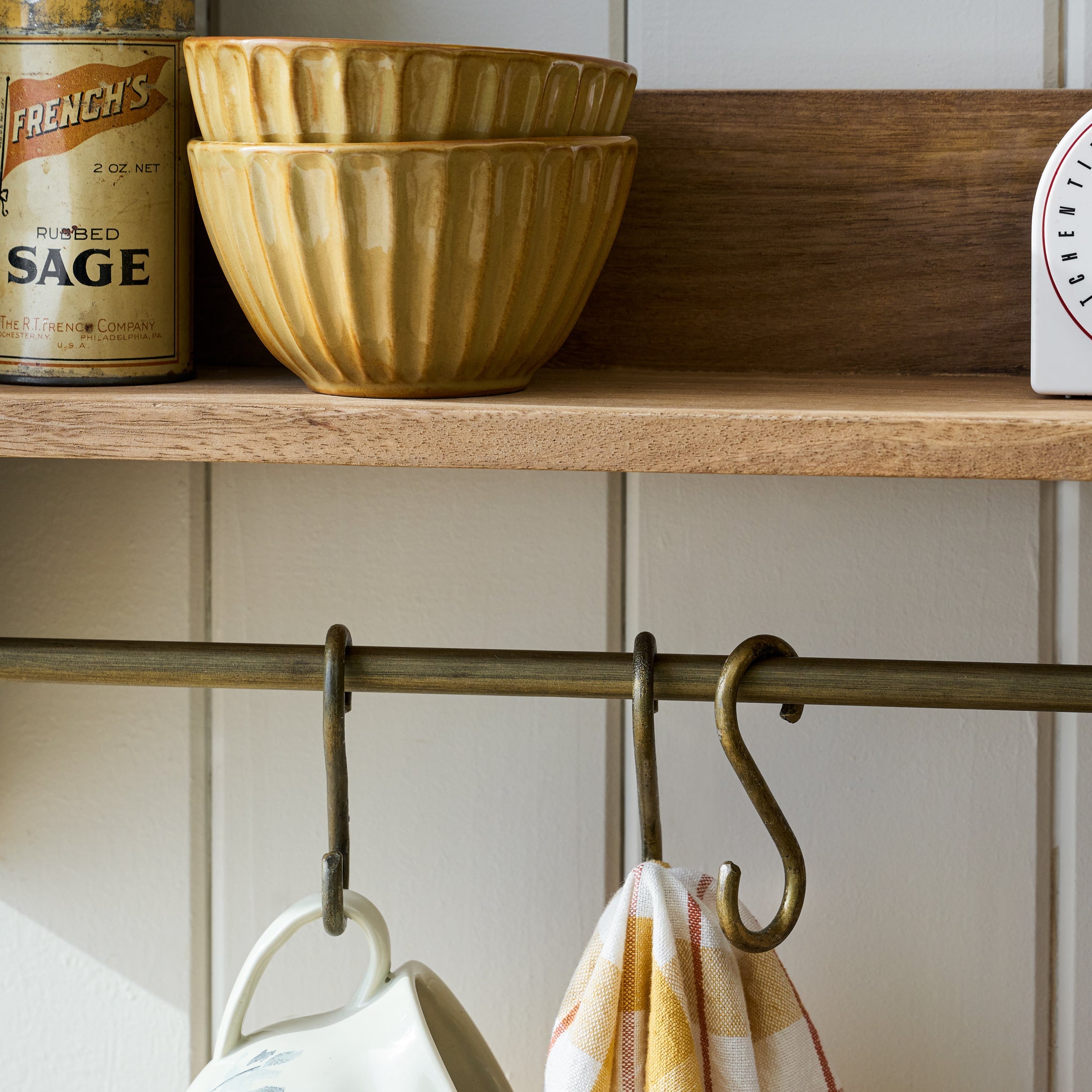 Hannon Wood and Brass Display Shelf