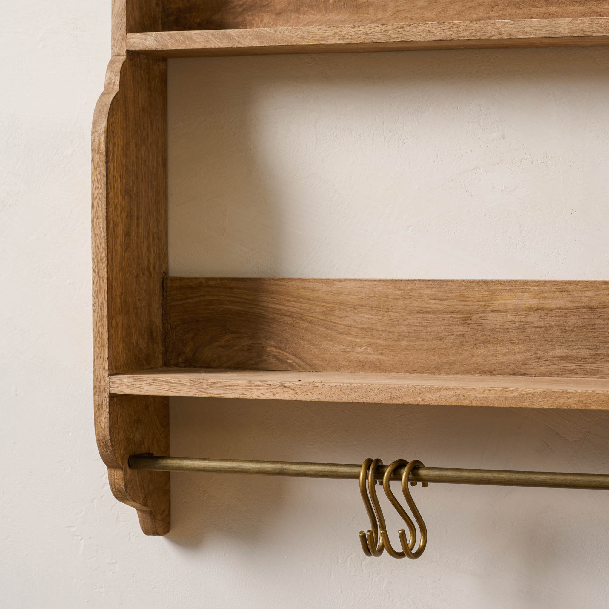 Hannon Wood and Brass Display Shelf