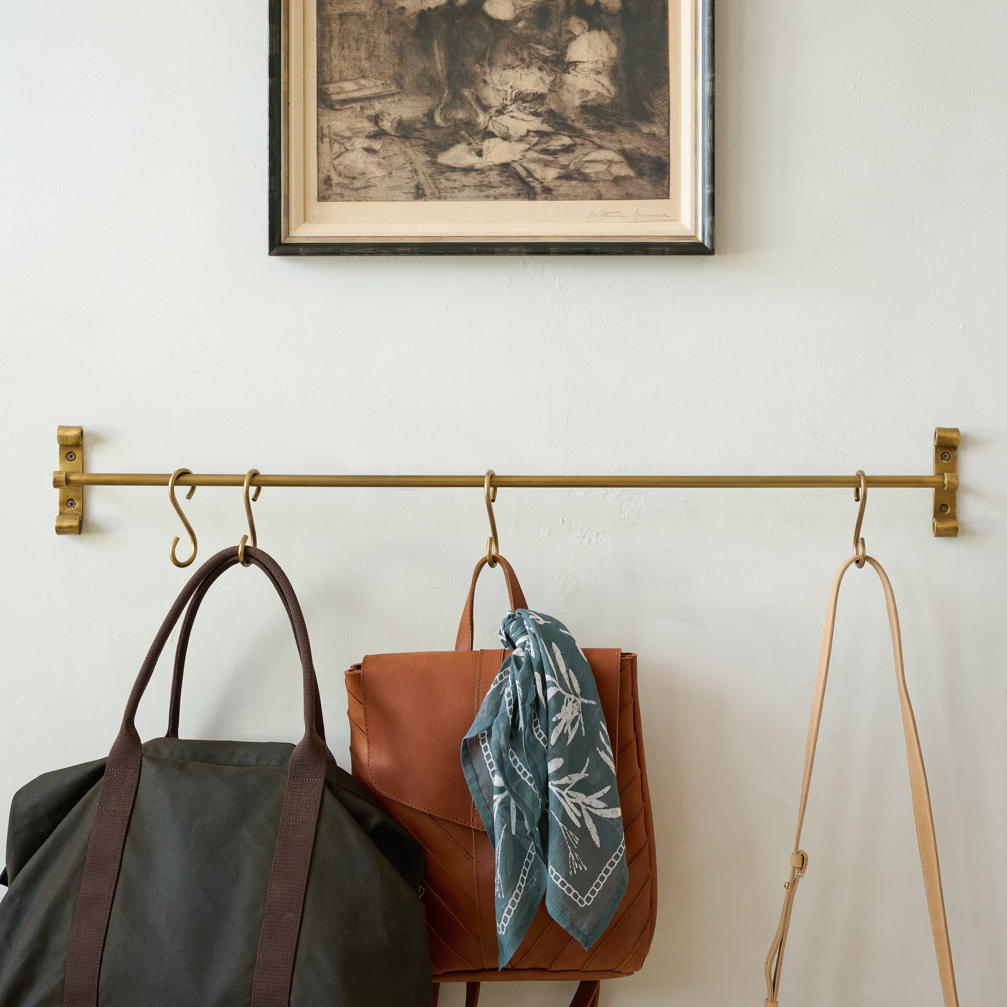 Duke Brass Rail with Hooks