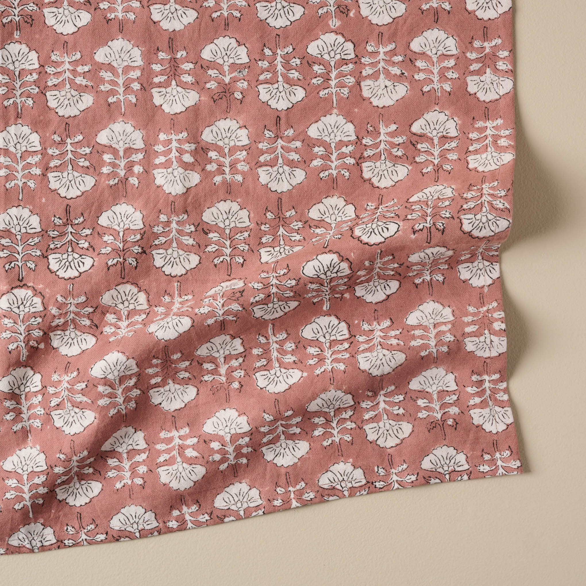 Flora Desert Clay Printed Tea Towel