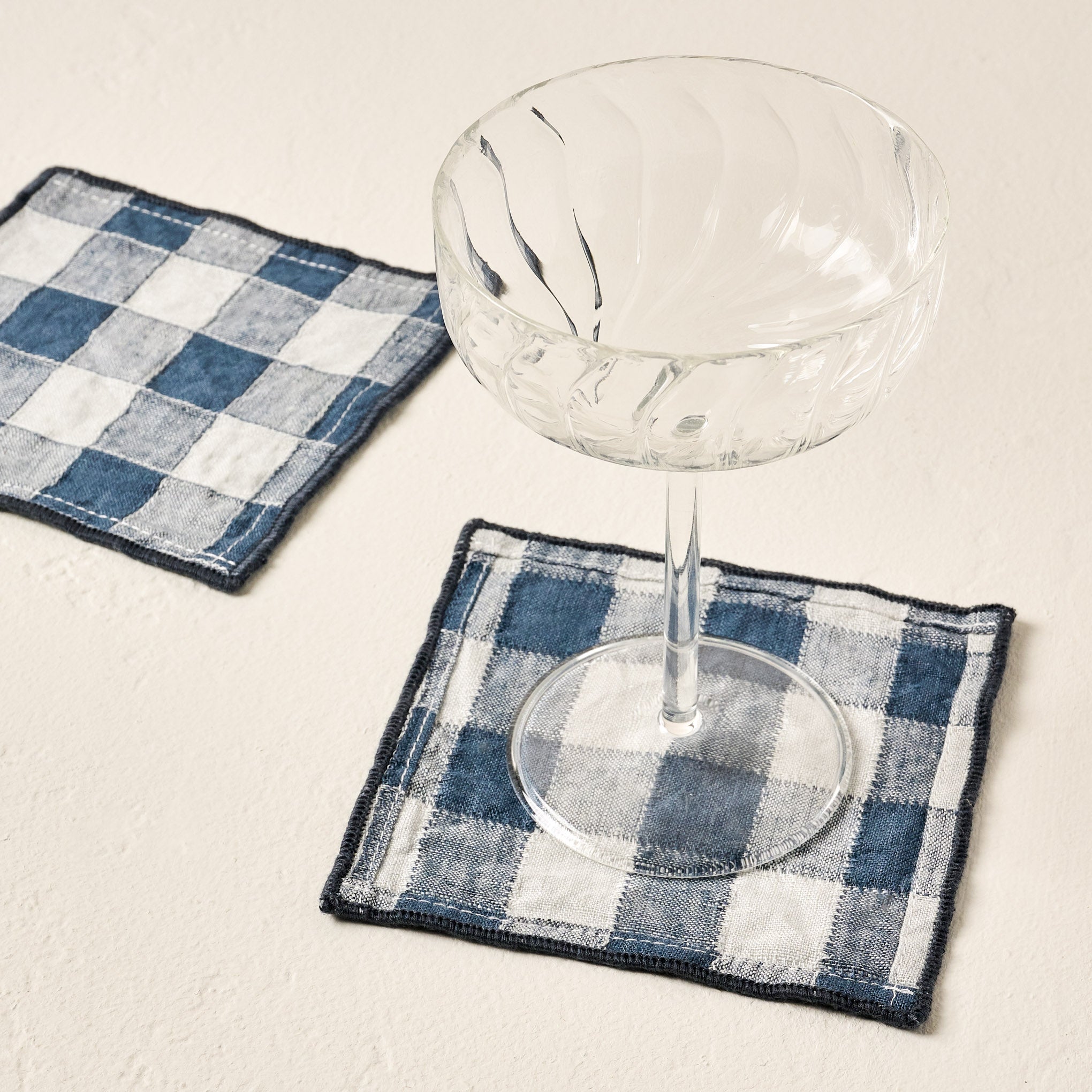 Gingham Cocktail Napkins Set of Four