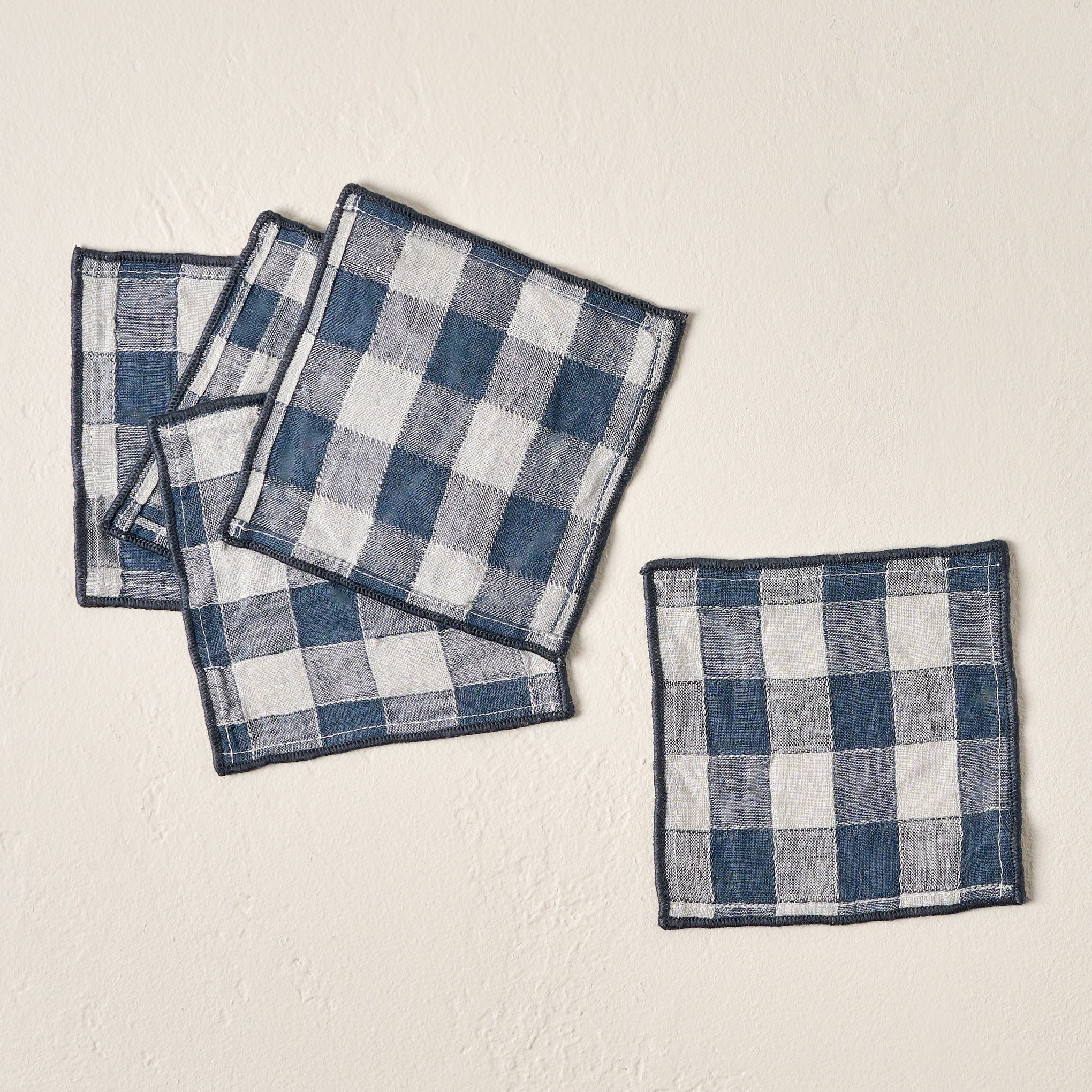 Gingham Cocktail Napkins Set of Four